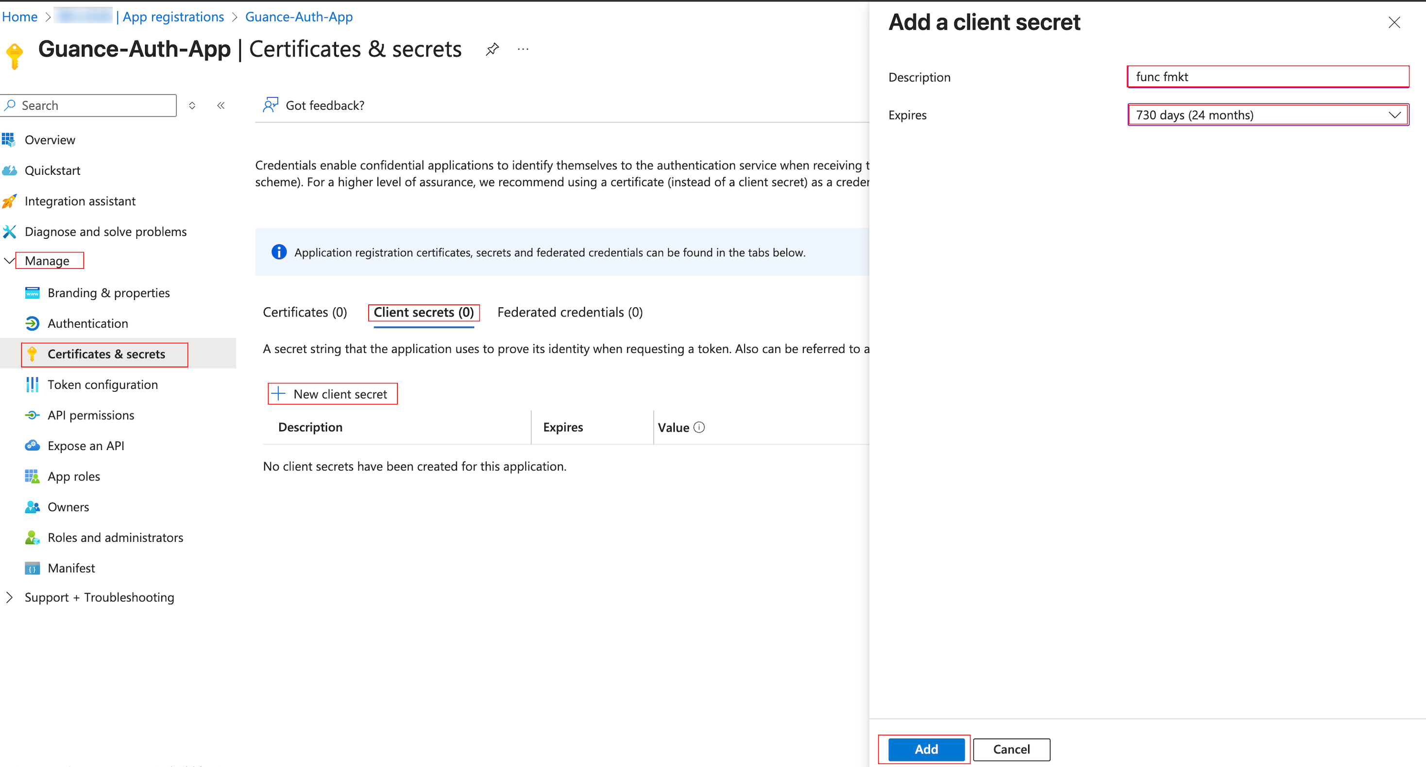 create-application-secret